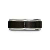 customized presents for girlfriend – black & blue & gray tungsten mountain pose tadasana wedding band