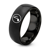 Unique Birthday Gifts for Her – black tungsten quarter note circle ring