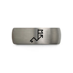 unique presents for her – black & blue & gray tungsten route arrows flag wedding band