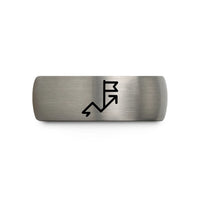 unique presents for her – black & blue & gray tungsten route arrows flag wedding band