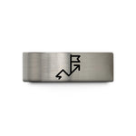 unique presents for her – silver tungsten route arrows flag wedding band