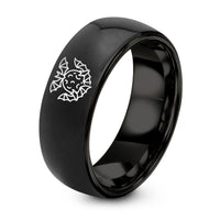 Unique Birthday Gifts for Him – black tungsten bats moon ring