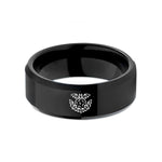 personalized presents for guys – black tungsten bats moon wedding band