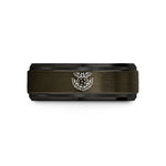 personalized presents for guys – gunmetal & black tungsten bats moon wedding band