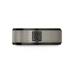 present ideas for men – black & gray tungsten labyrinth wedding band