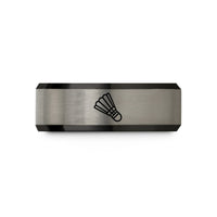unique presents for guys – black & blue & gray tungsten shuttlecock feather wedding band
