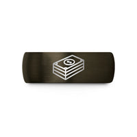 unique presents for him – gunmetal & black tungsten cash stack wedding band