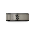 cool presents for him – black & grey tungsten glacier mountain goat wedding band
