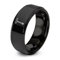 Halligan Bar – Tungsten Wedding Band, 8 mm, Black Comfort-Fit Unisex