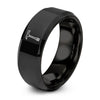 Halligan Bar – Tungsten Wedding Band, 8 mm, Black Comfort-Fit Unisex