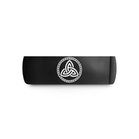 custom men's tungsten band – black tungsten triquetra rope wedding band