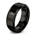 Airport Beacon – Tungsten Wedding Band, 8 mm, Black Comfort-Fit Unisex