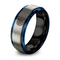 black & blue & silver tungsten dartboard dart ring