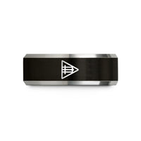 best rings for her – black & grey tungsten chord diagram wedding band