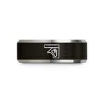 engraved rings for friends – black & silver tungsten combination square wedding band