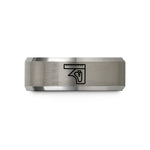 custom rings for friends – black & silver tungsten combination square wedding band