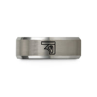 custom rings for friends – black & silver tungsten combination square wedding band