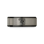 engraved rings for friends – black & grey tungsten combination square wedding band