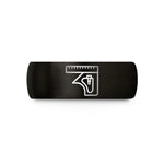 custom rings for friends – black tungsten combination square wedding band