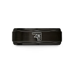 custom rings for friends – black tungsten combination square wedding band