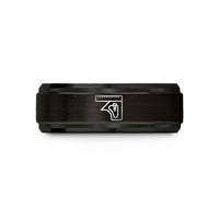 custom rings for friends – black tungsten combination square wedding band