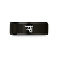 birthday band for her – black tungsten combination square wedding band