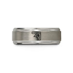 personalized rings for her – grey tungsten combination square wedding band