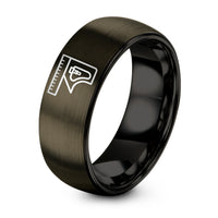 Unique Birthday Gifts for Women Friends – gunmetal & black tungsten combination square ring