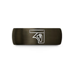 engraved rings for friends – gunmetal & black tungsten combination square wedding band