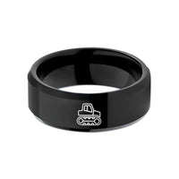 custom birthday presents her – black tungsten forestry bogie track wedding band
