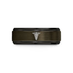best friend present ideas – gunmetal & black tungsten pa c caduceus wedding band