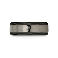 presents for female friends – black & gray tungsten robertson square wedding band