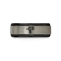 presents for her birthday – black & blue & grey tungsten spyglass telescope rope wedding band