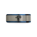 presents for her birthday – black & blue & grey tungsten spyglass telescope rope wedding band