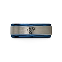 special presents for her – blue & silver tungsten spyglass telescope rope wedding band