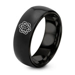 Unique Birthday Gifts for Women – black tungsten koch snowflake ring