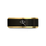 custom presents for her – black & gold tungsten suspended cymbal mallet wedding band