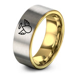 best rings for her – gold & silver tungsten teardrop wings halo ring