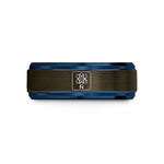 unique presents for men – gunmetal & blue tungsten nitrogen n wedding band