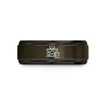 personalized presents for dad – gunmetal & black tungsten train station wedding band