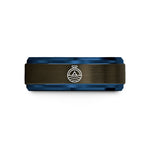 tungsten wedding bands – gunmetal & blue tungsten artificial horizon wedding band