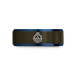tungsten wedding bands – gunmetal & blue tungsten artificial horizon wedding band
