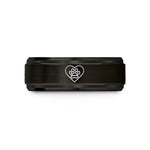 personalized wedding band set – black tungsten red paw wedding band