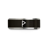 comfort fit wedding ring – black & grey tungsten wunjo wedding band