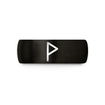 custom engraved ring set – black tungsten wunjo wedding band