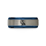 unique promise rings her – blue & silver tungsten tern wedding band