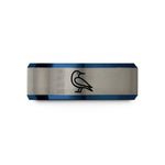 engraved rings for couples – blue & gray tungsten tern wedding band