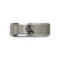 unique promise rings her – grey tungsten tern wedding band