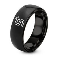 Unique Engagement Rings for Women – black tungsten trail arrow ring