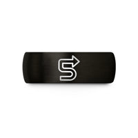 custom rings for her – black tungsten trail arrow wedding band